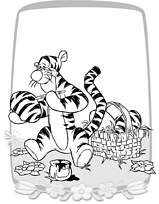 coloriage tigrou peint des oeufs de paques